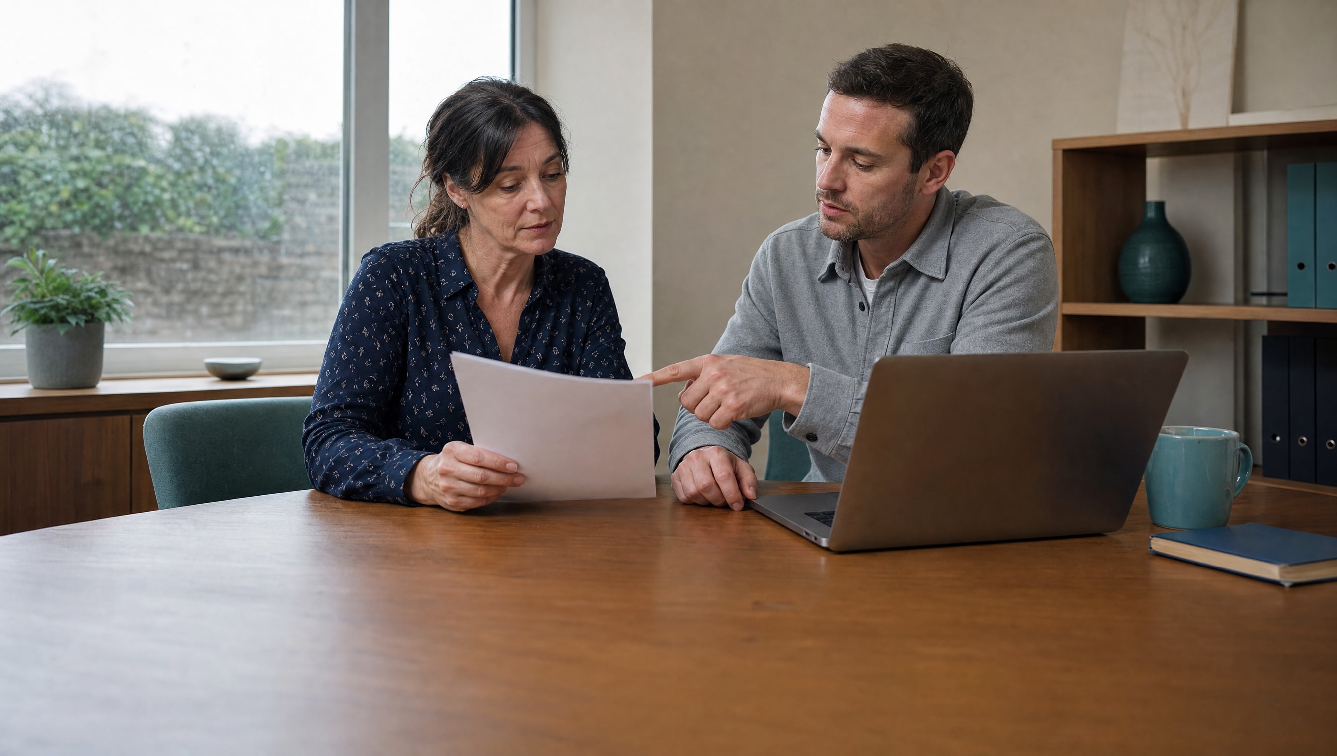 A clinic director and implementation specialist preparing records for a software move
